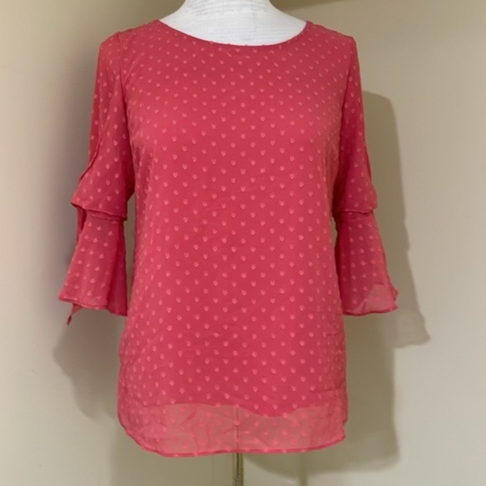 LC Lauren Conrad Pink Bell Sleeve Blouse-Pit to Pit 18 inches-Size XS-May fit S